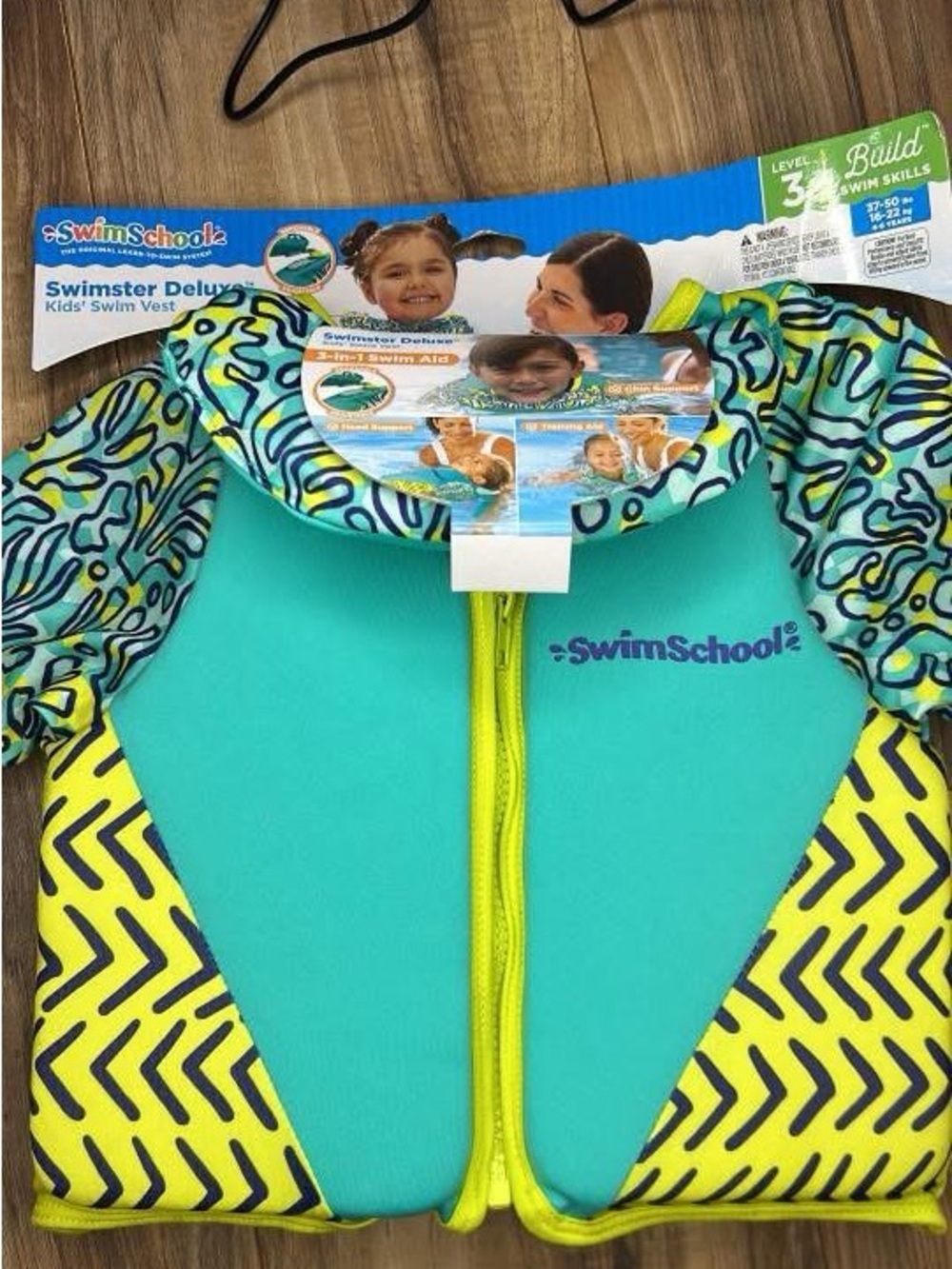 SwimSchool Kids' Teal & Yellow Swim Vest